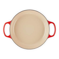 Le Creuset Signature Cerise 30cm Shallow Cast Iron Casserole - Durable, Vibrant Red - Keans Claremorris