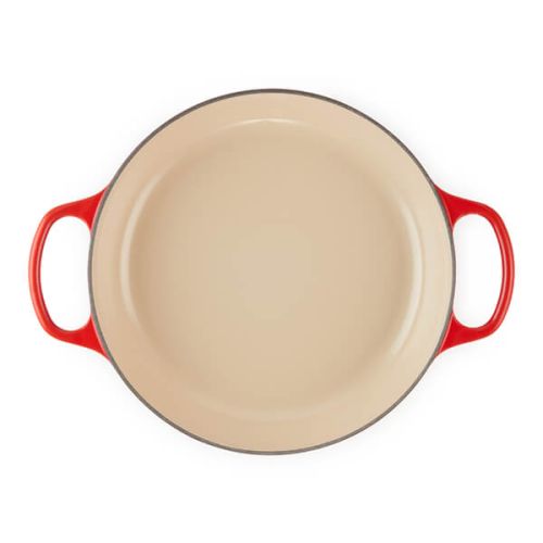 Le Creuset Signature Cerise 30cm Shallow Cast Iron Casserole - Durable, Vibrant Red - Keans Claremorris