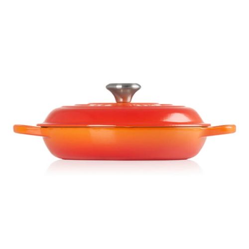 Le Creuset Signature Cerise 30cm Shallow Cast Iron Casserole - Durable, Vibrant Red - Keans Claremorris