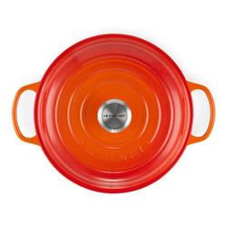 Le Creuset Signature Cerise 30cm Cast Iron Shallow Casserole - Durable, Vibrant Red | Keans Claremorris