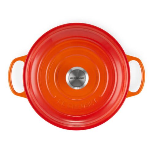 Le Creuset Signature Cerise 30cm Cast Iron Shallow Casserole - Durable, Vibrant Red | Keans Claremorris