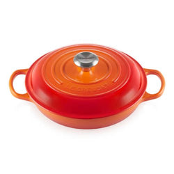 Le Creuset Signature Cerise 30cm Cast Iron Shallow Casserole - Durable, Vibrant Red | Keans Claremorris