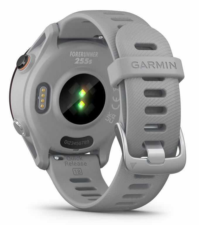 Garmin Forerunner 255S GPS Running Watch in Powder Grey, lightweight, advanced tracking – available at Keans Claremorris