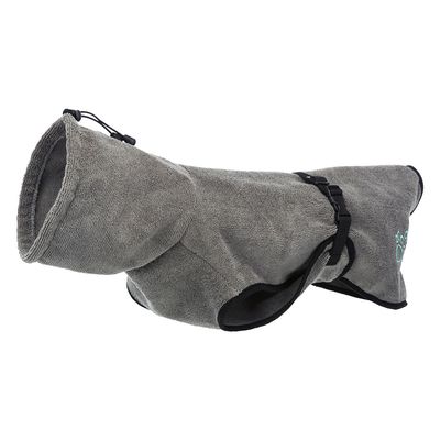 Grey XL 75cm dog bathrobe towel for drying pets quickly, soft and absorbent – Keans Claremorris