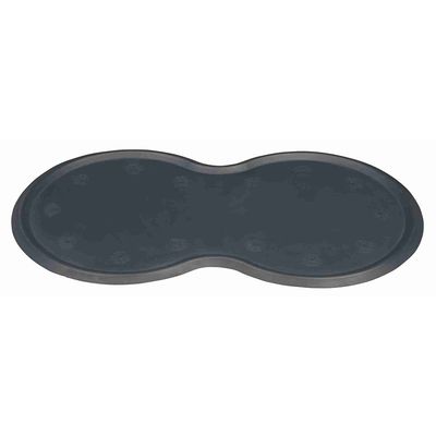 Dark grey natural rubber place mat 45x25cm, non-slip with raised rim for 2 bowls up to 21cm – Keans Claremorris