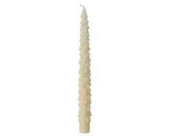 Dinner Candle – Tree Design, White Finish (Box of 2) h25cm