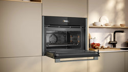 Neff N 70, Built-in compact oven with microwave function, 60 x 45 cm, Graphite-Grey