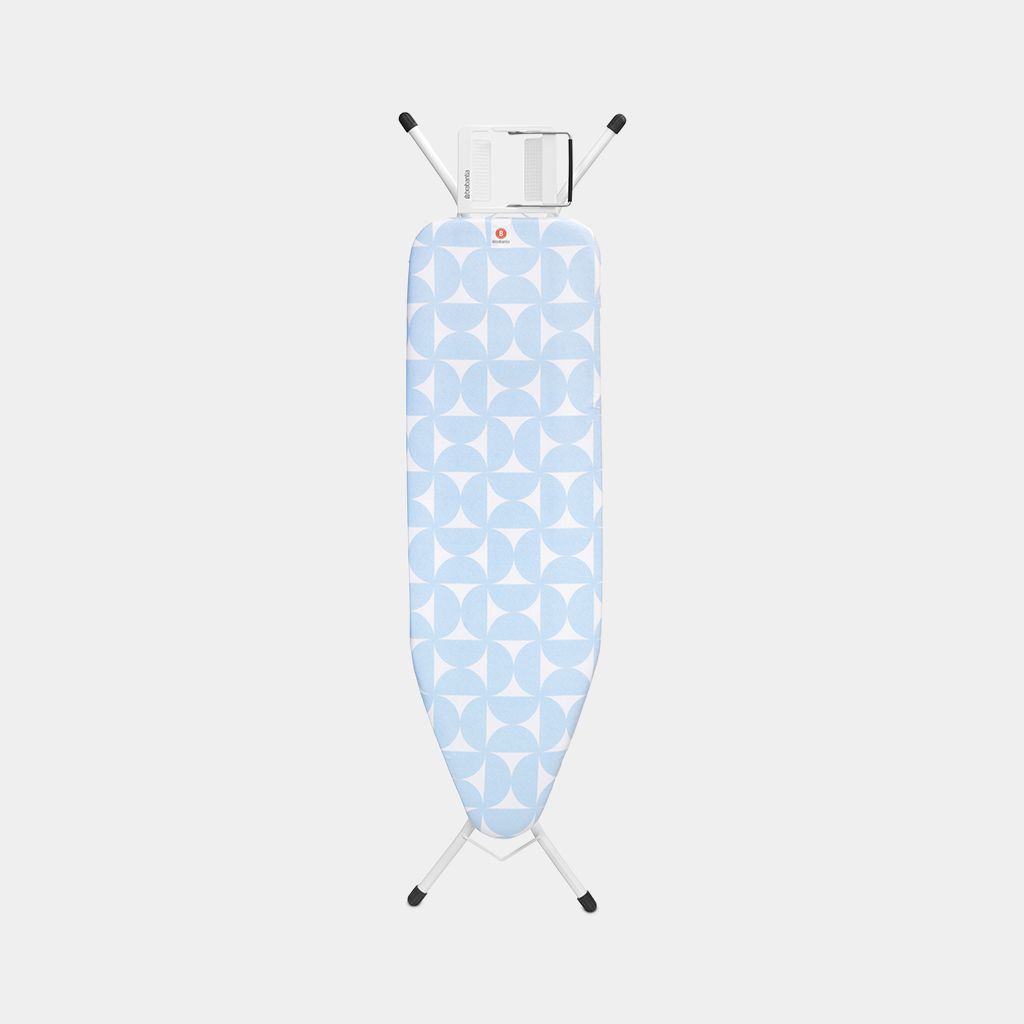 Brabantia Ironing Board B Fresh Breeze 124x38cm with adjustable height, steam rest, non-slip feet, eco-friendly cover at