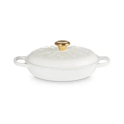 Le Creuset Christmas Shallow Casserole 26cm Snowflakes