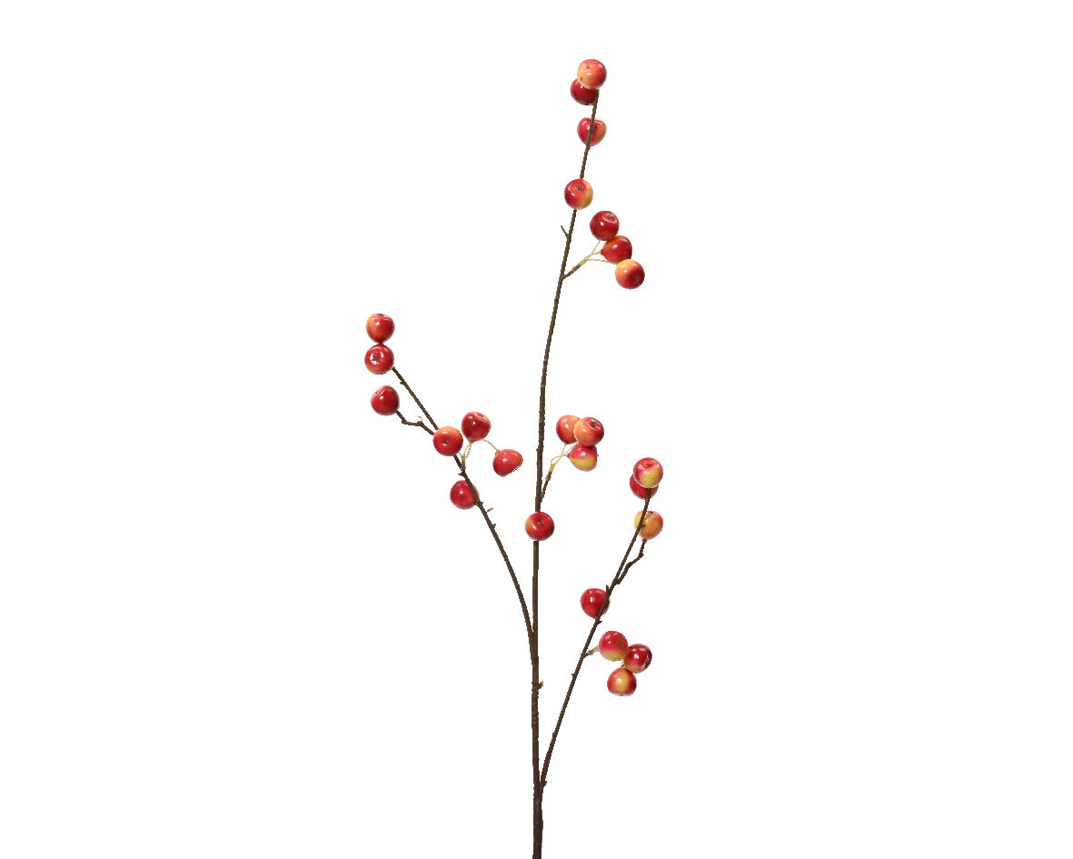 Red Berry Spray on stem, 96cm tall, vibrant red berries, decorative floral accent – Keans Claremorris