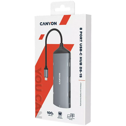 Canyon 8 port USB-C Hub DS-15 with multiple ports for connectivity, available at Keans Claremorris store.