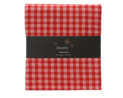 Red & White Check Tablecloth 240 x 140cm - Image 2