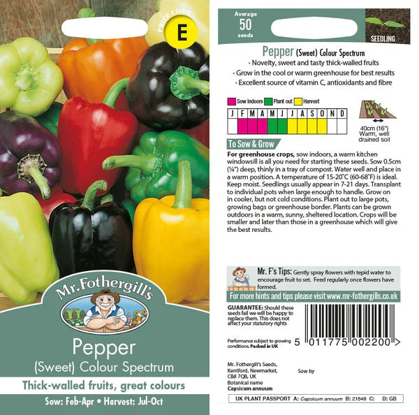 Pepper (Sweet) Colour Spectrum - Image 1