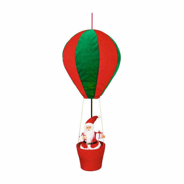 Hot Air Balloon Santa with Extension Pole for Desktop or Hanging 1m