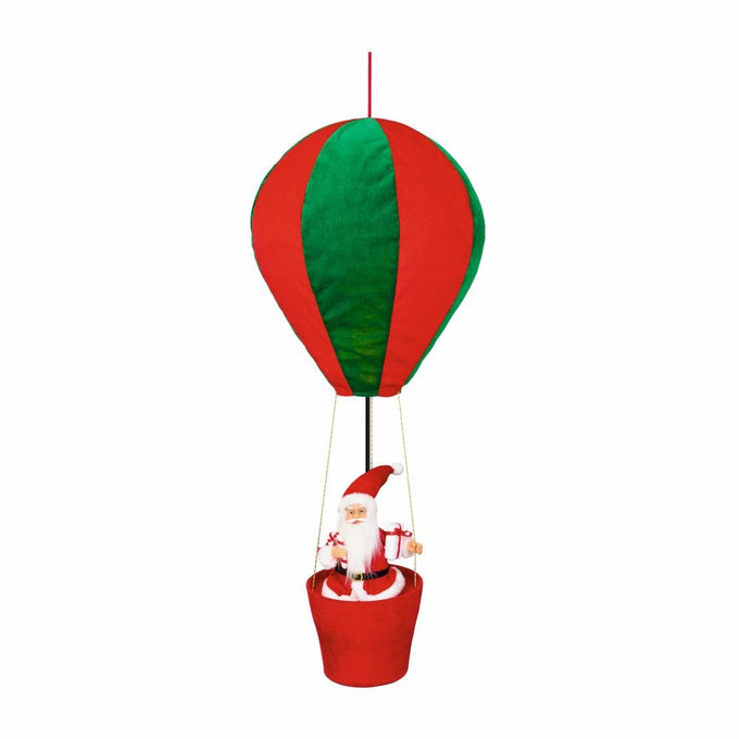 Hot Air Balloon Santa with Extension Pole for Desktop or Hanging 1m - Image 1
