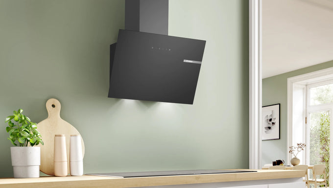 Bosch Series 2 60cm Wall-Mounted Cooker Hood – Black Glass | DWK65DK60B - Image 2