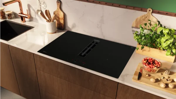 NEFF N70 80cm induction hob with integrated ventilation, Power Boost, Home Connect, flush mount – available at Kean’s