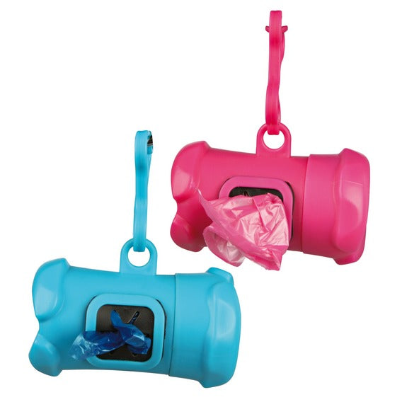 Dog Pick Up Poo Bag Dispenser with 15 Plastic Bags, Hook Attachment, Lateral Opening – Keans Claremorris
