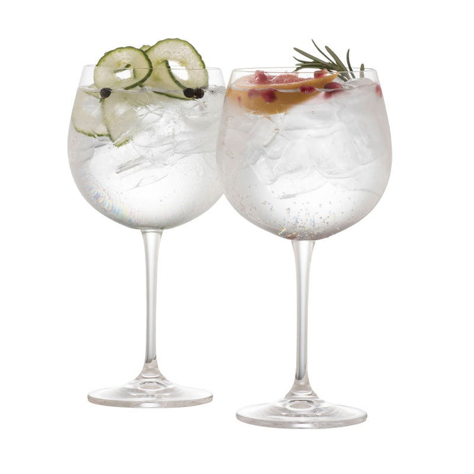 Pair of Galway Crystal Elegance Gin and Tonic Glasses, 23cm tall, gift boxed, stylish set for gin lovers – Keans Claremorris.