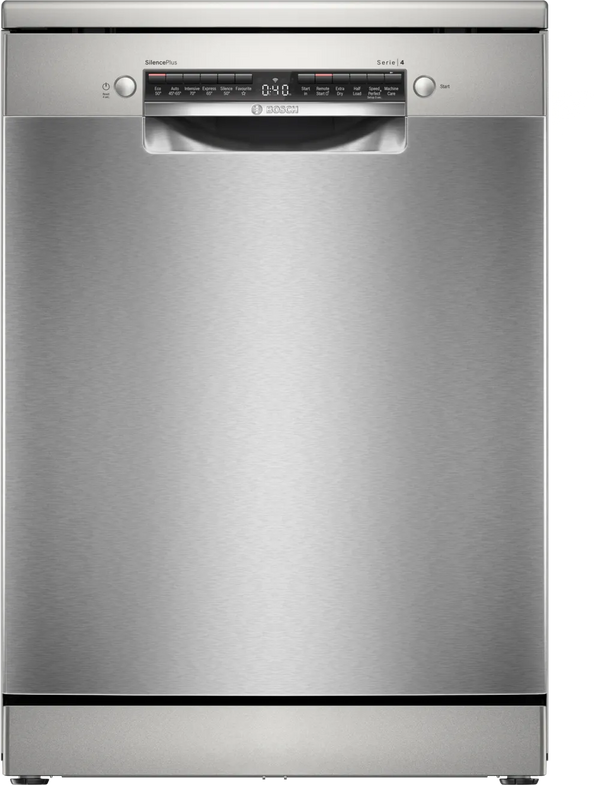 Bosch Series 4, Free-Standing Dishwasher, 60 cm, Brushed Steel Anti-Fingerprint