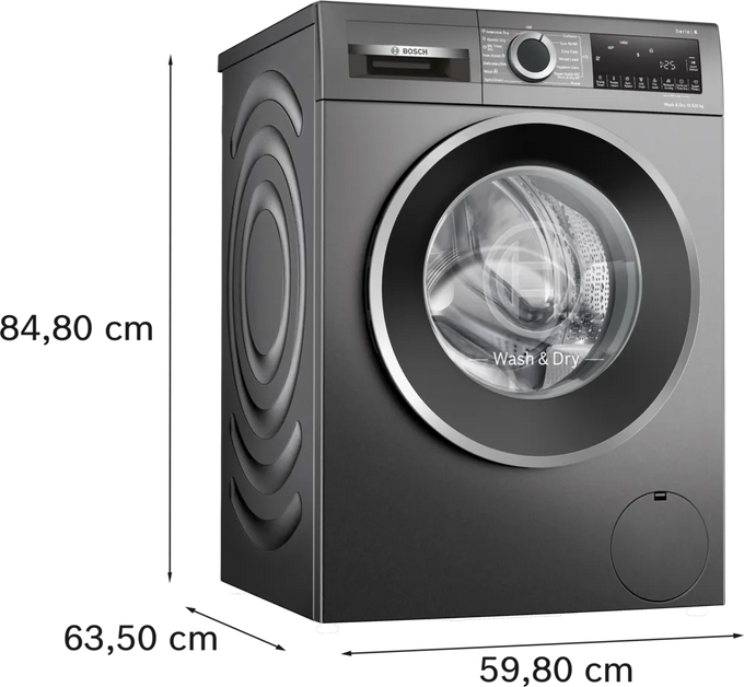 Bosch Series 6 | Washer Dryer 10.5/6kg max. | 1400 rpm | Cast Iron Grey - Image 5