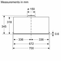 Bosch Series 6, Canopy cooker hood, 70cm, Black | DLN77AC60B