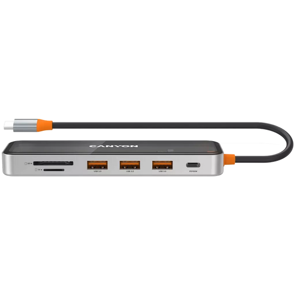 Canyon DS-13 7-in-1 USB-C Hub with 4K HDMI, 3 USB 3.0 ports, SD/microSD slots, 100W PD – available at Keans Claremorris