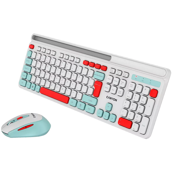 Wireless Combo Set Keyboard and Mouse HSET-W5 White - Image 2