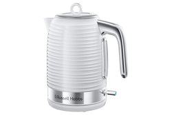 Russell Hobbs 1.7L White Electric Kettle with rapid boil, 360° base, anti-scale filter, water level indicator – Keans
