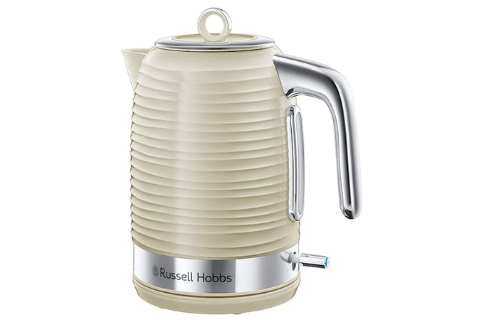 Russell Hobbs 1.7L Cream Electric Kettle with rapid boil, anti-scale filter, 360° base, blue indicator light – Keans