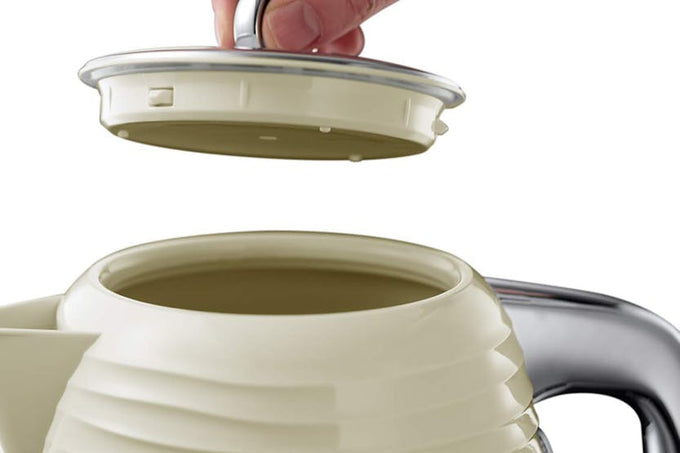 Russell Hobbs 1.7L Inspire Electric Kettle Cream 24364, fast boil, cordless, available at Keans Claremorris