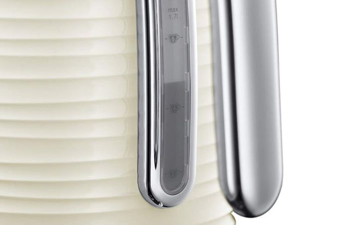 Russell Hobbs 1.7L Inspire Electric Kettle Cream 24364, fast boil, cordless, available at Keans Claremorris