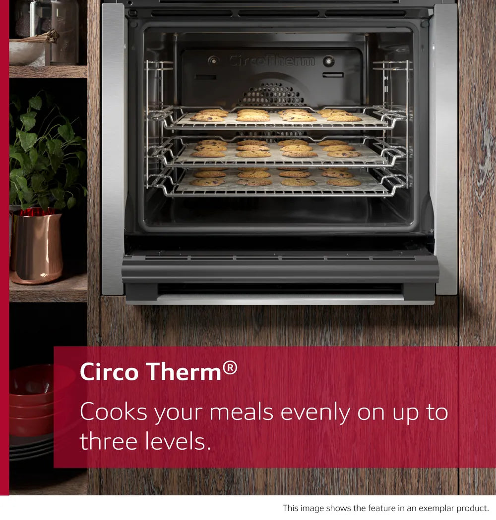 Neff N50 CircoTherm oven with three racks baking cookies evenly on all levels