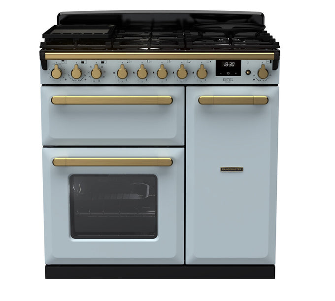 Rangemaster Dual Fuel Estel Deluxe 90cm Antique Brass Trim - Image 5