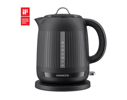 Black Kenwood kettle with iF Design Award 2023 badge on a white background