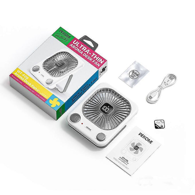 Wekome Ultra Thin Aroma Desk Fan White - Image 3