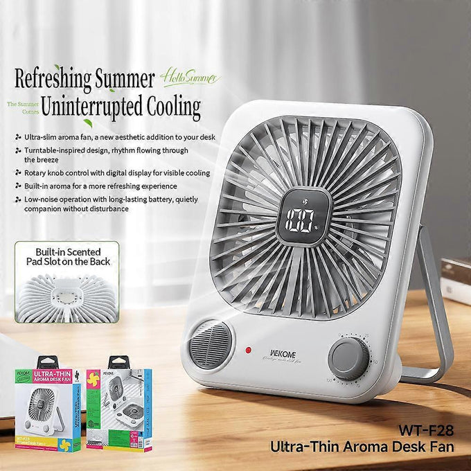 Wekome Ultra Thin Aroma Desk Fan White - Image 4