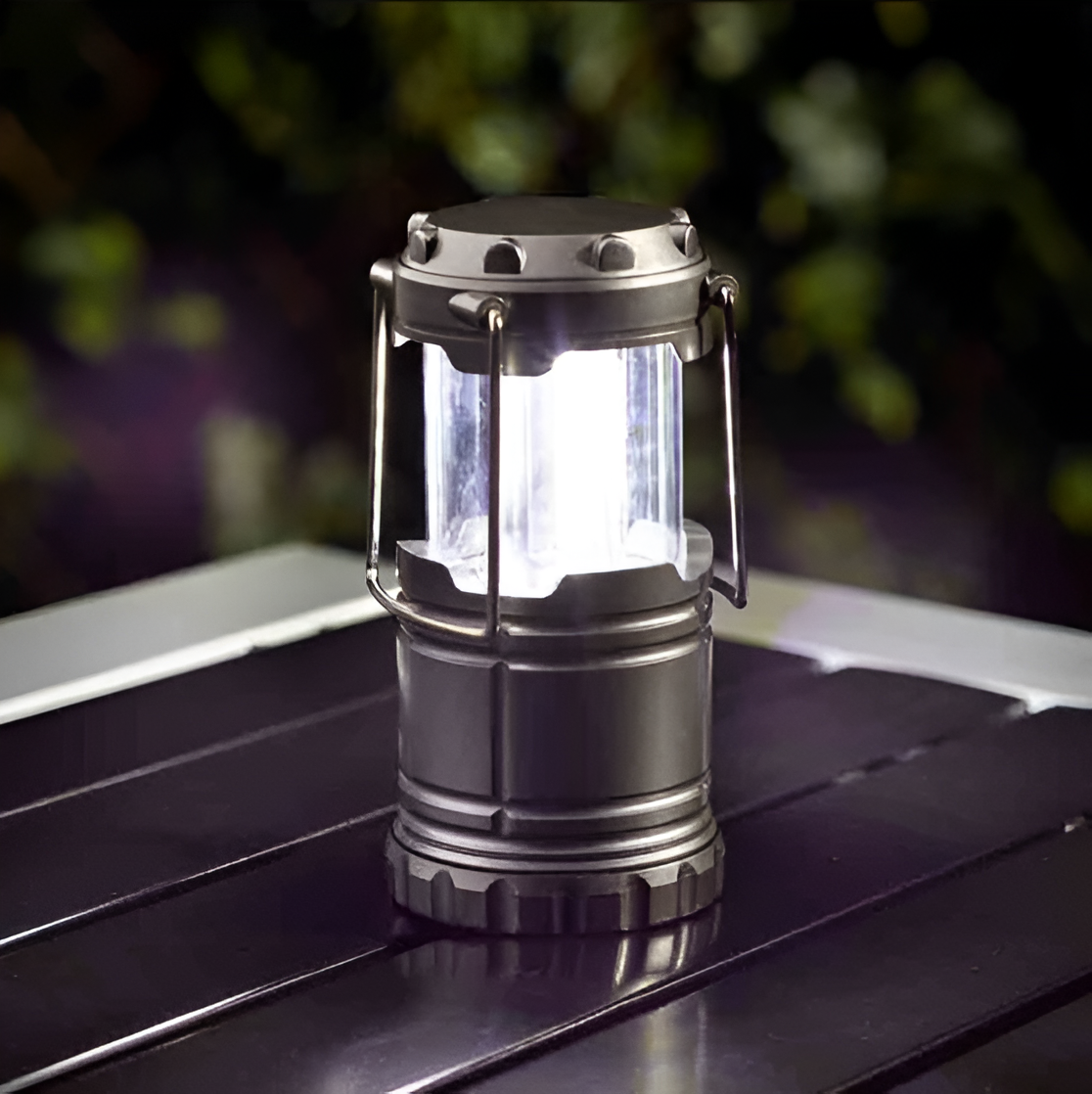 Mega Porta-Light compact camping lantern with 280 lumens, magnetic base, hanging hook, 3 AA batteries included - Keans