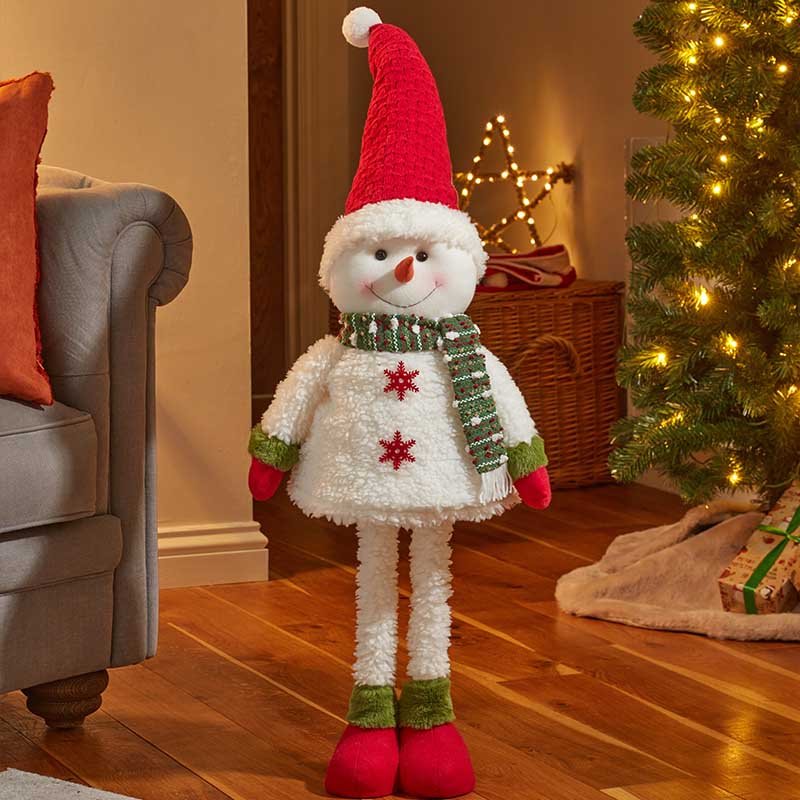 Festive Frosty Extendable Plush Christmas Figure - Image 1