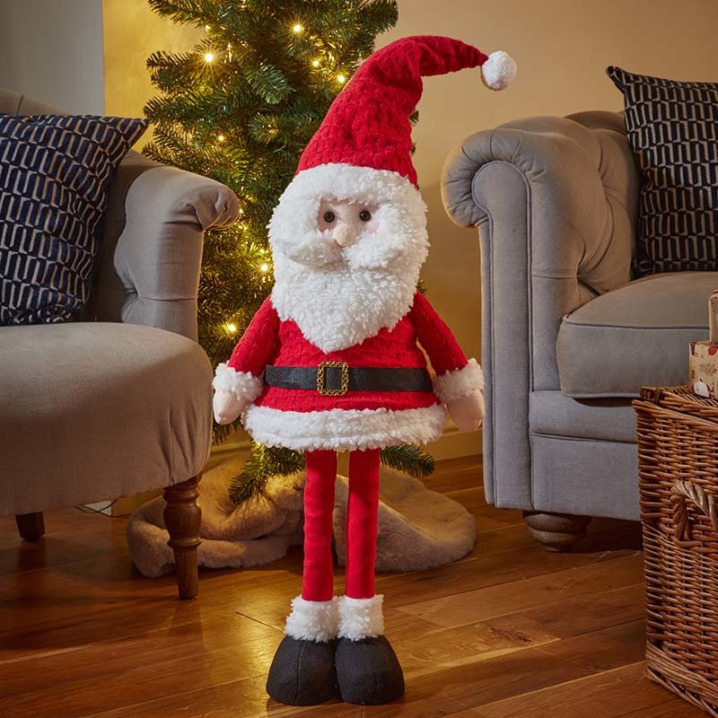 Festive Santa Extendable XL Plush Christmas Figure - Image 1
