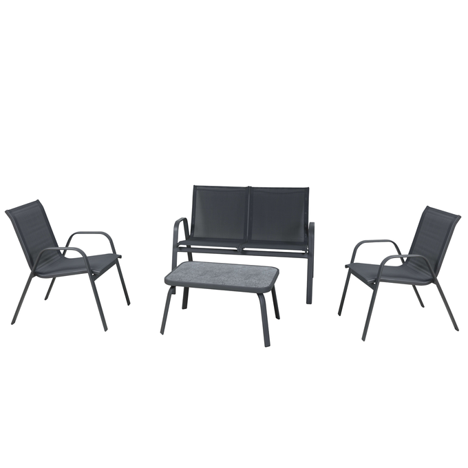 Amora Sofa Set 1 Two-Seater, 2 Single Sofas, And A Low Tea Table - Image 1