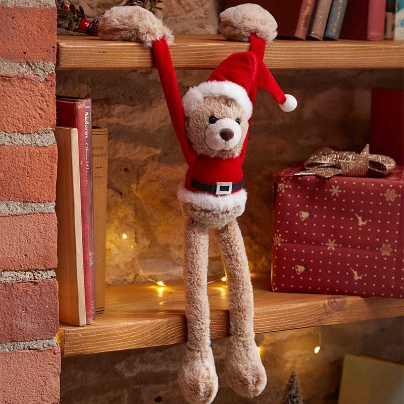 Teddy Santa Plush Hanging Christmas Decoration 40cm - Image 1