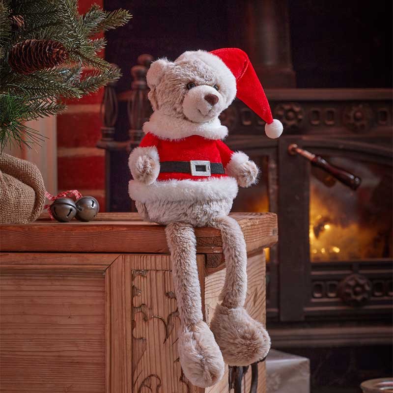 Teddy Santa Dangly Legs 20cm - Image 1