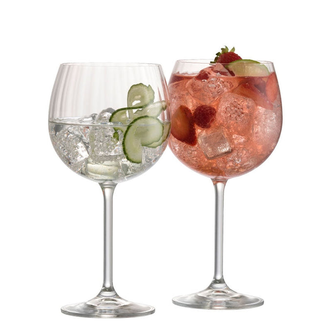 Galway Crystal Erne Gin and Tonic Pair, 570ml Copa glasses with tall stem, gift boxed, ideal for gin lovers - Keans