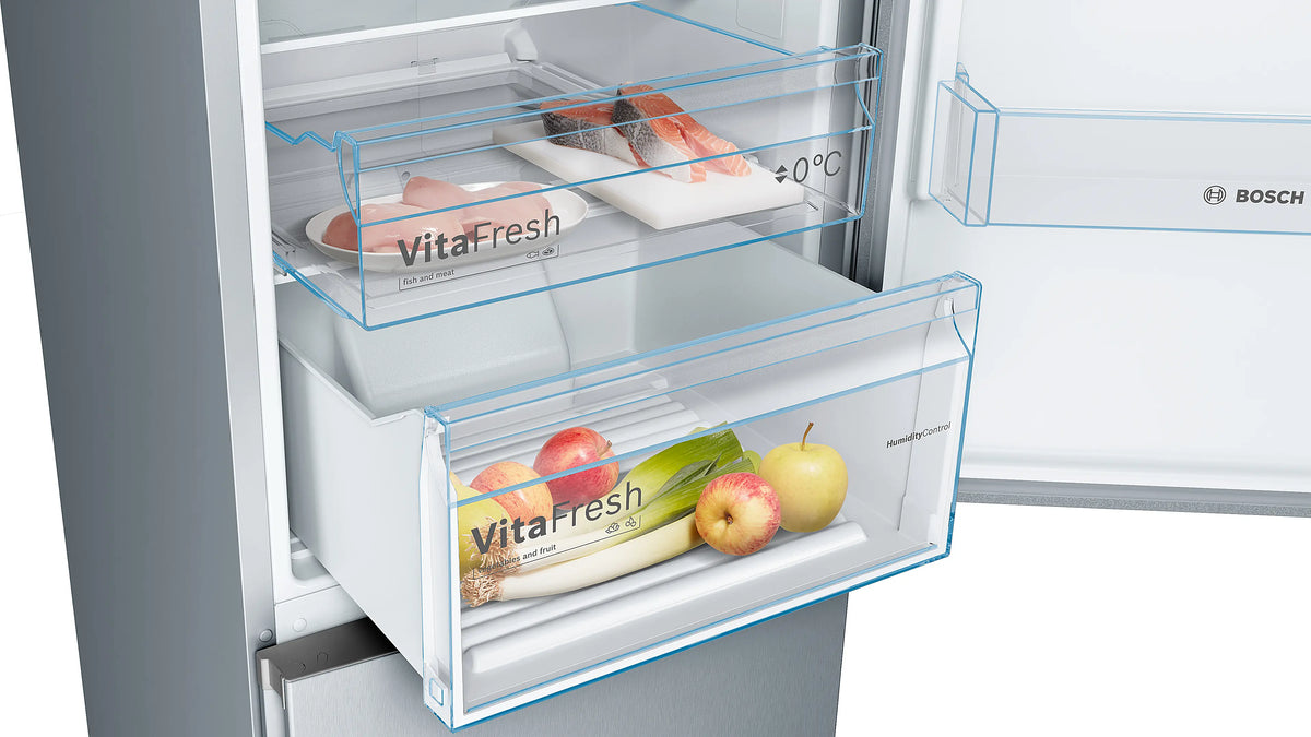 Bosch Series 4 203cm Fridge Freezer Stainless Steel Look  | KGN392LEBG - Image 4