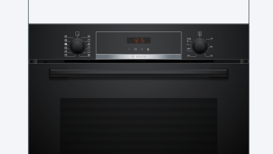 Bosch Series 4 Built-in oven HQA574BB3B with steam function, sleek black design – available at Keans Claremorris