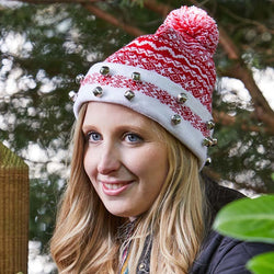 Fairisle Luxury Jingle Beanie-Festive Christmas Hat with Bells