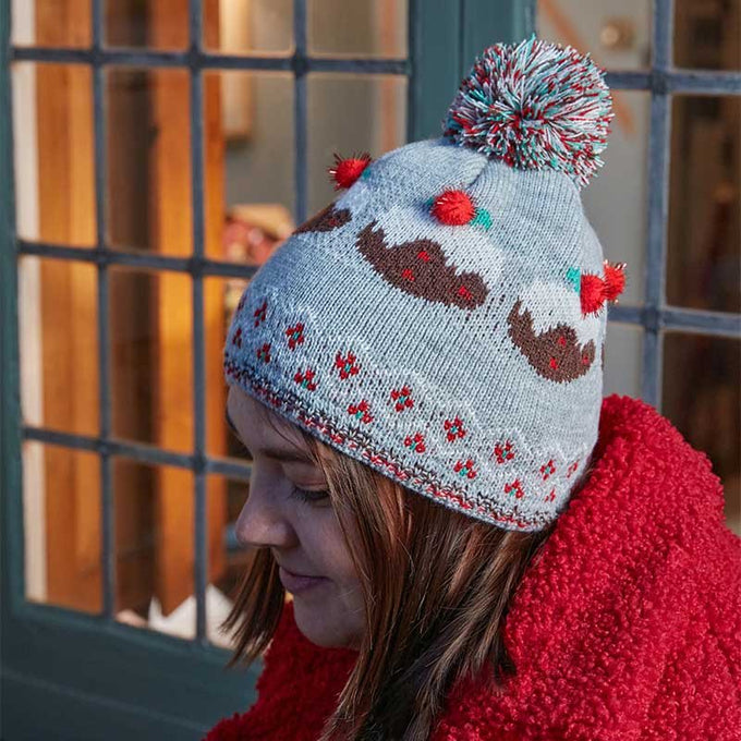 Luxury Beanie Christmas Pudding – Festive Bobble Hat - Image 1