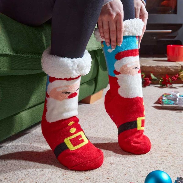 Santa Slipper Socks - Image 1