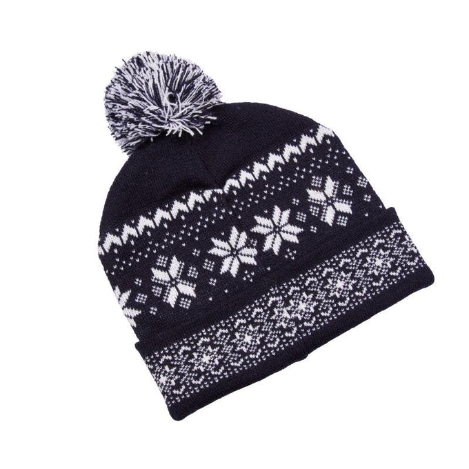 Festive Fairisle Luxury Beanie - Navy - Image 1